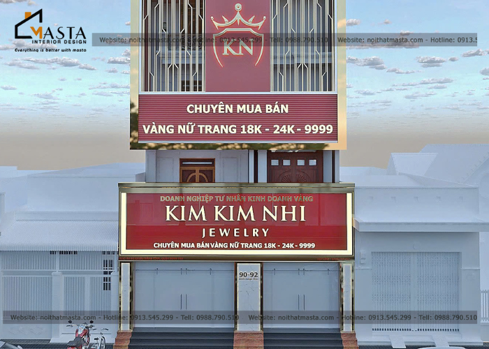 Thiết kế biển hiệu tiệm vàng Kim Kim Nhi, Bình Tân